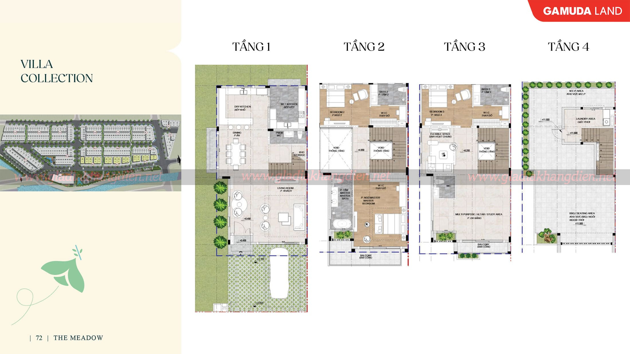 Layout thiết kế sản phẩm Biệt thự dự án Spring Ville Đồng Nai.