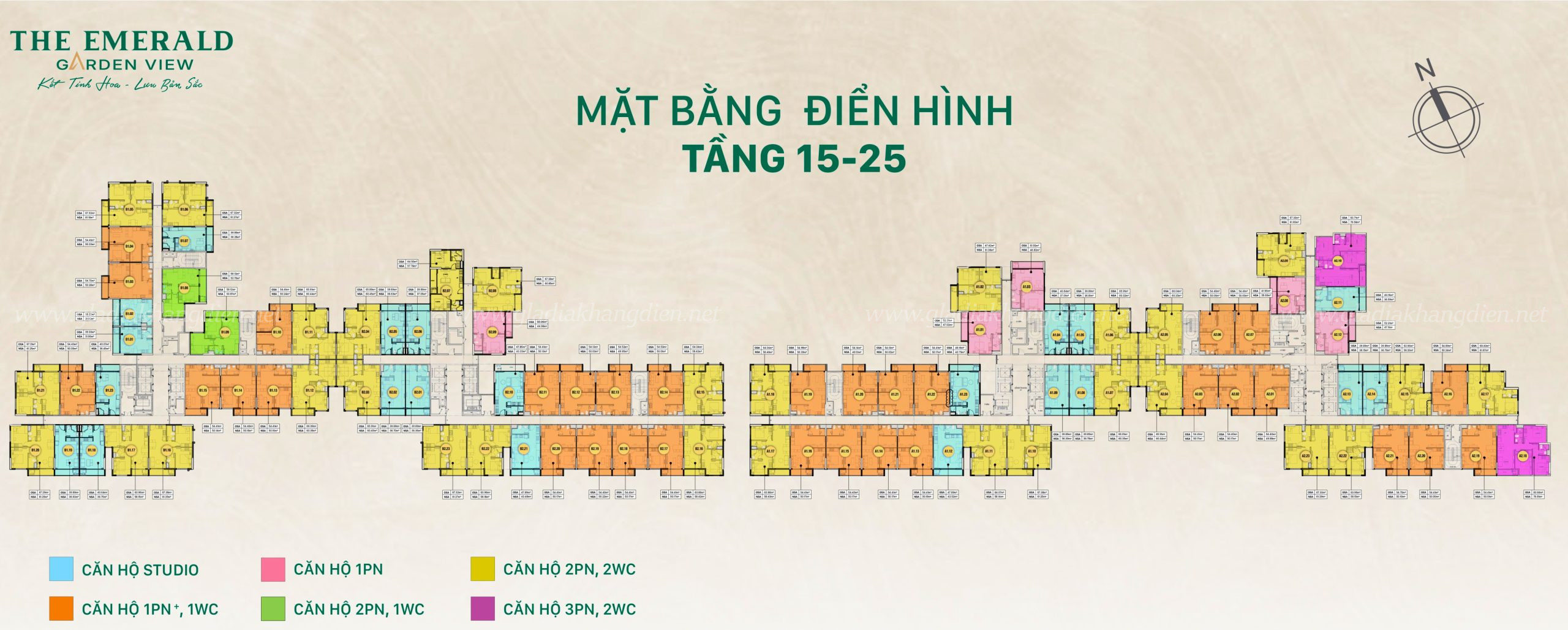 Mặt Bằng The Emerald Garden View_tầng 15-25