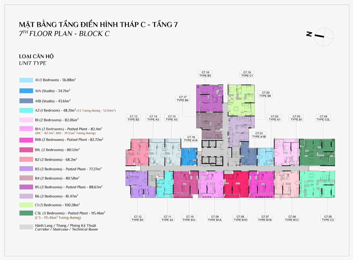 mat bang tang 7 block C du an elysian