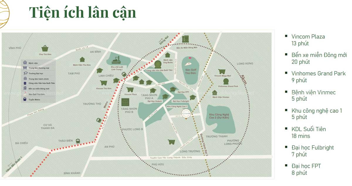 Tiện Ích Liên Kết Xung Quanh Dự Án Elysian